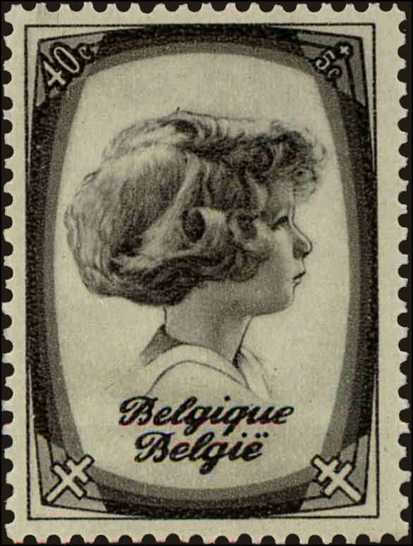 Front view of Belgium B227 collectors stamp