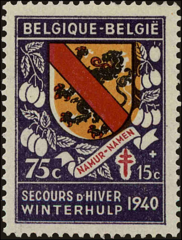 Front view of Belgium B268 collectors stamp