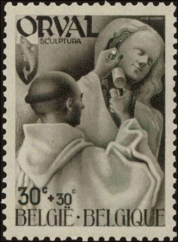 Front view of Belgium B282 collectors stamp