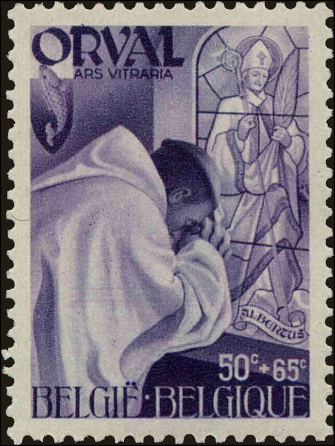 Front view of Belgium B284 collectors stamp