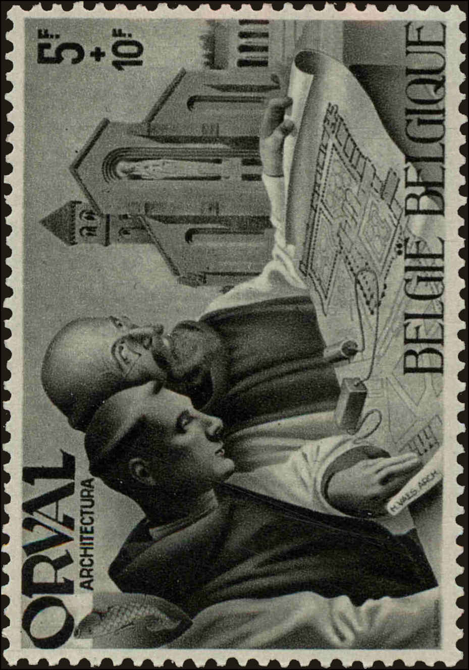 Front view of Belgium B292 collectors stamp