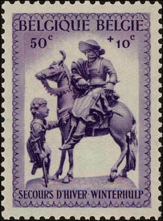 Front view of Belgium B307 collectors stamp