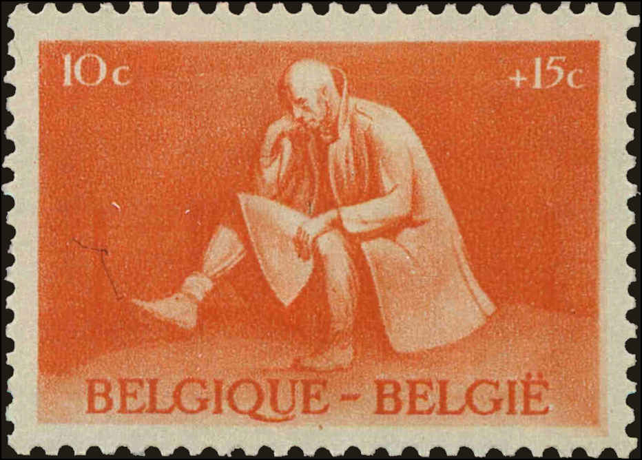 Front view of Belgium B399 collectors stamp