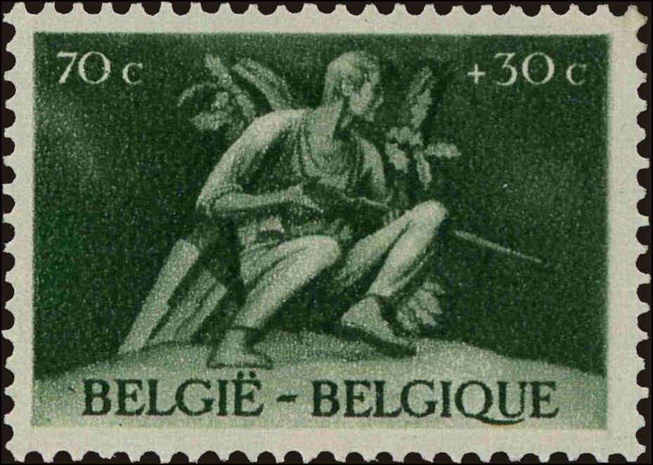 Front view of Belgium B402 collectors stamp