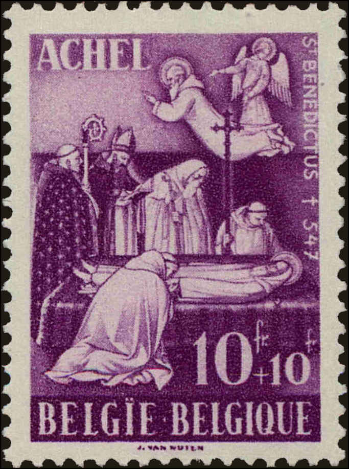 Front view of Belgium B450 collectors stamp
