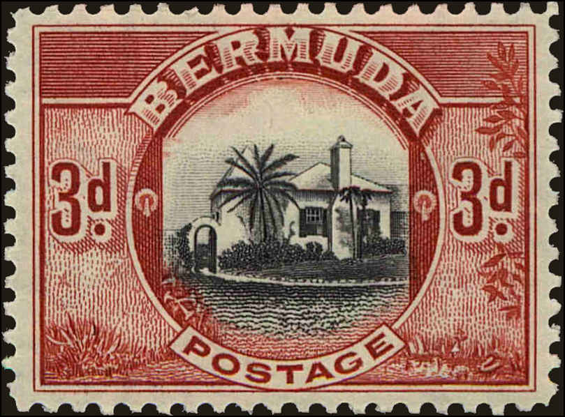 Front view of Bermuda 111 collectors stamp