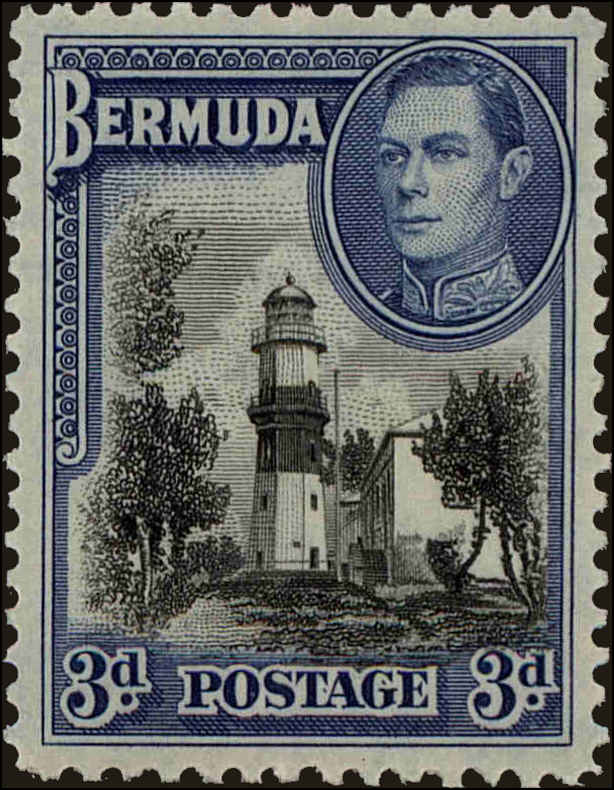 Front view of Bermuda 121Ac collectors stamp