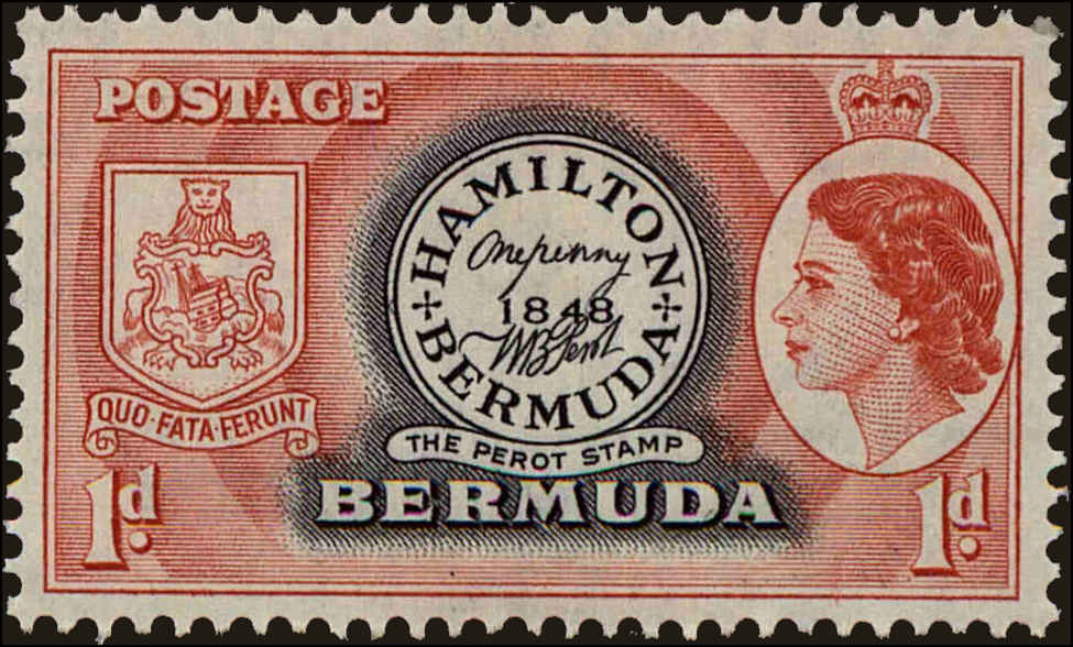 Front view of Bermuda 144 collectors stamp