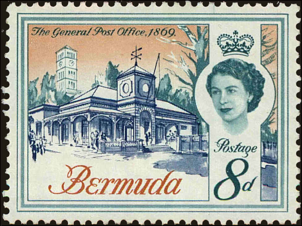 Front view of Bermuda 181a collectors stamp