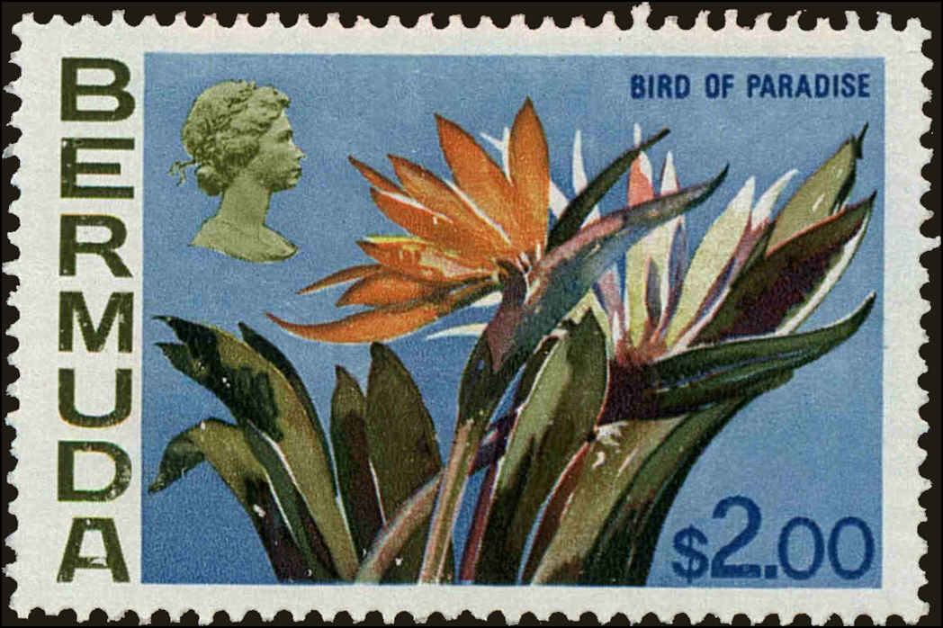Front view of Bermuda 327 collectors stamp