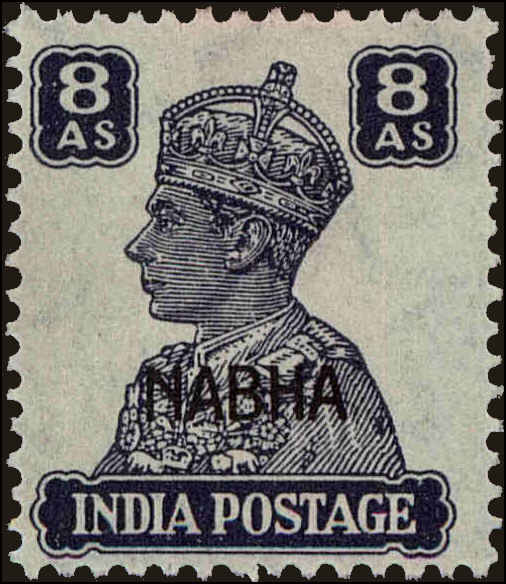 Front view of Nabha 111 collectors stamp