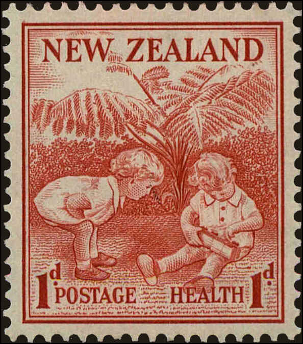 Front view of New Zealand B13 collectors stamp