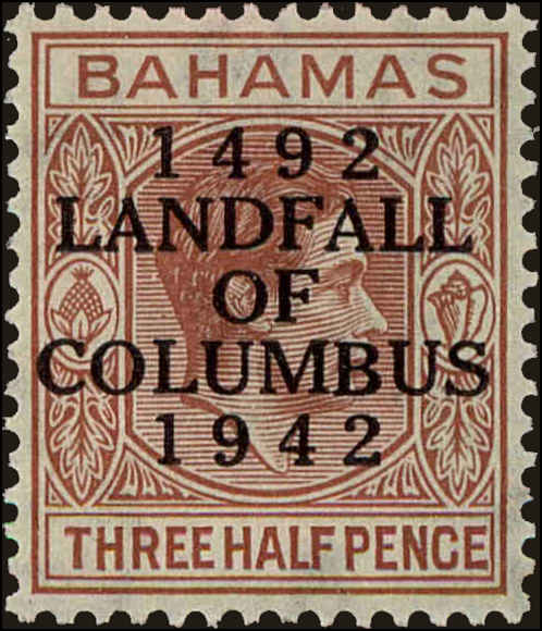 Front view of Bahamas 118 collectors stamp