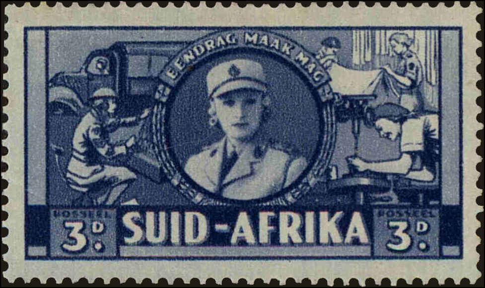 Front view of South Africa 85b collectors stamp