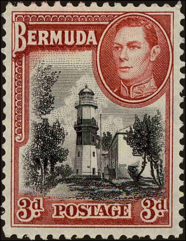 Front view of Bermuda 121 collectors stamp