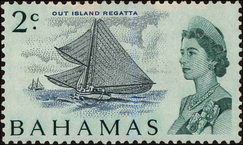 Front view of Bahamas 253 collectors stamp