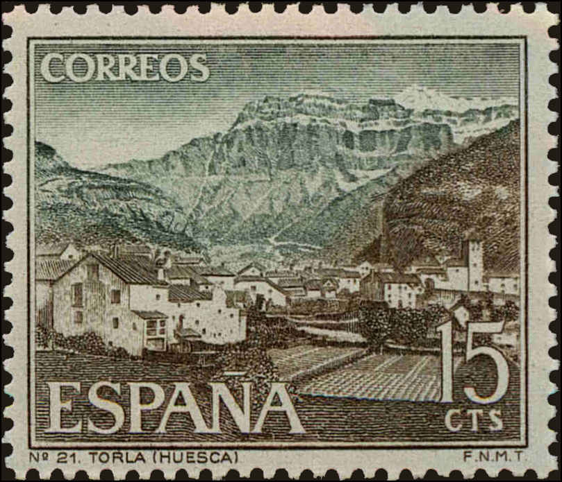 Front view of Spain 1354 collectors stamp