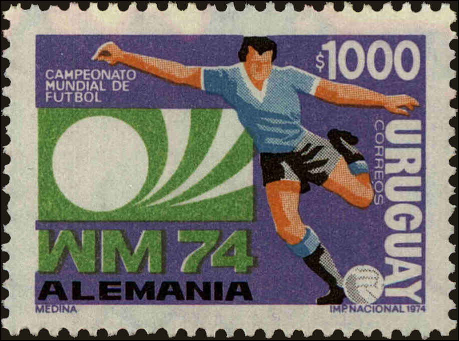 Front view of Uruguay 881 collectors stamp