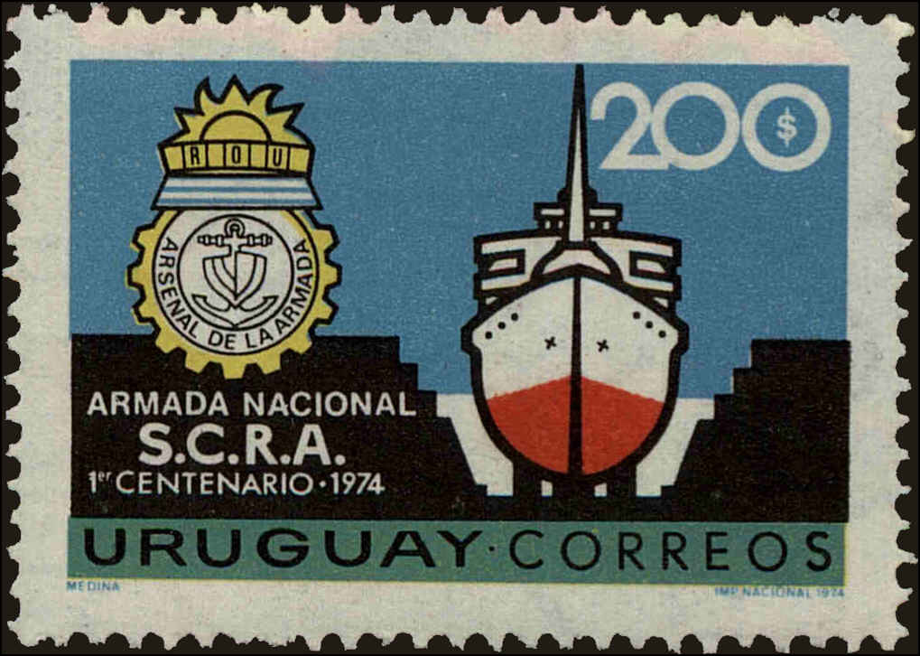 Front view of Uruguay 896 collectors stamp