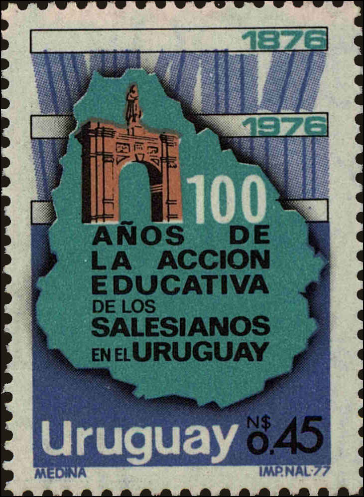 Front view of Uruguay 978 collectors stamp