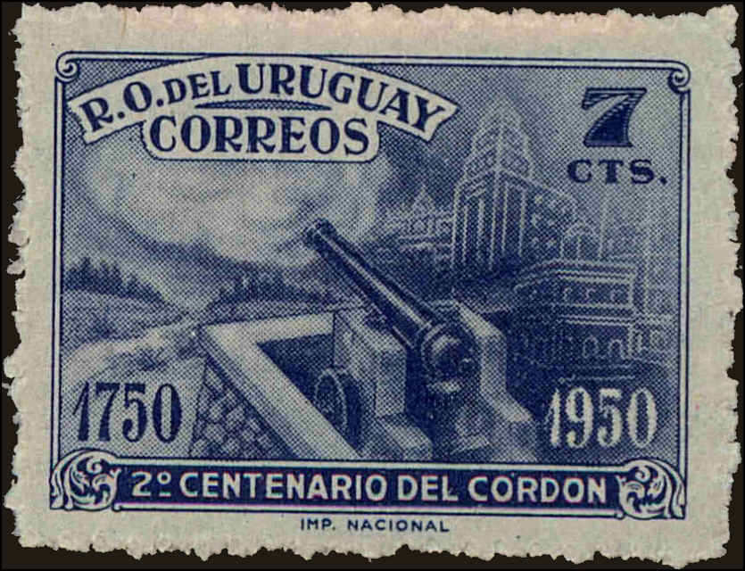 Front view of Uruguay 583 collectors stamp