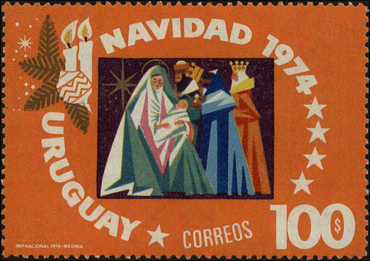 Front view of Uruguay 906 collectors stamp
