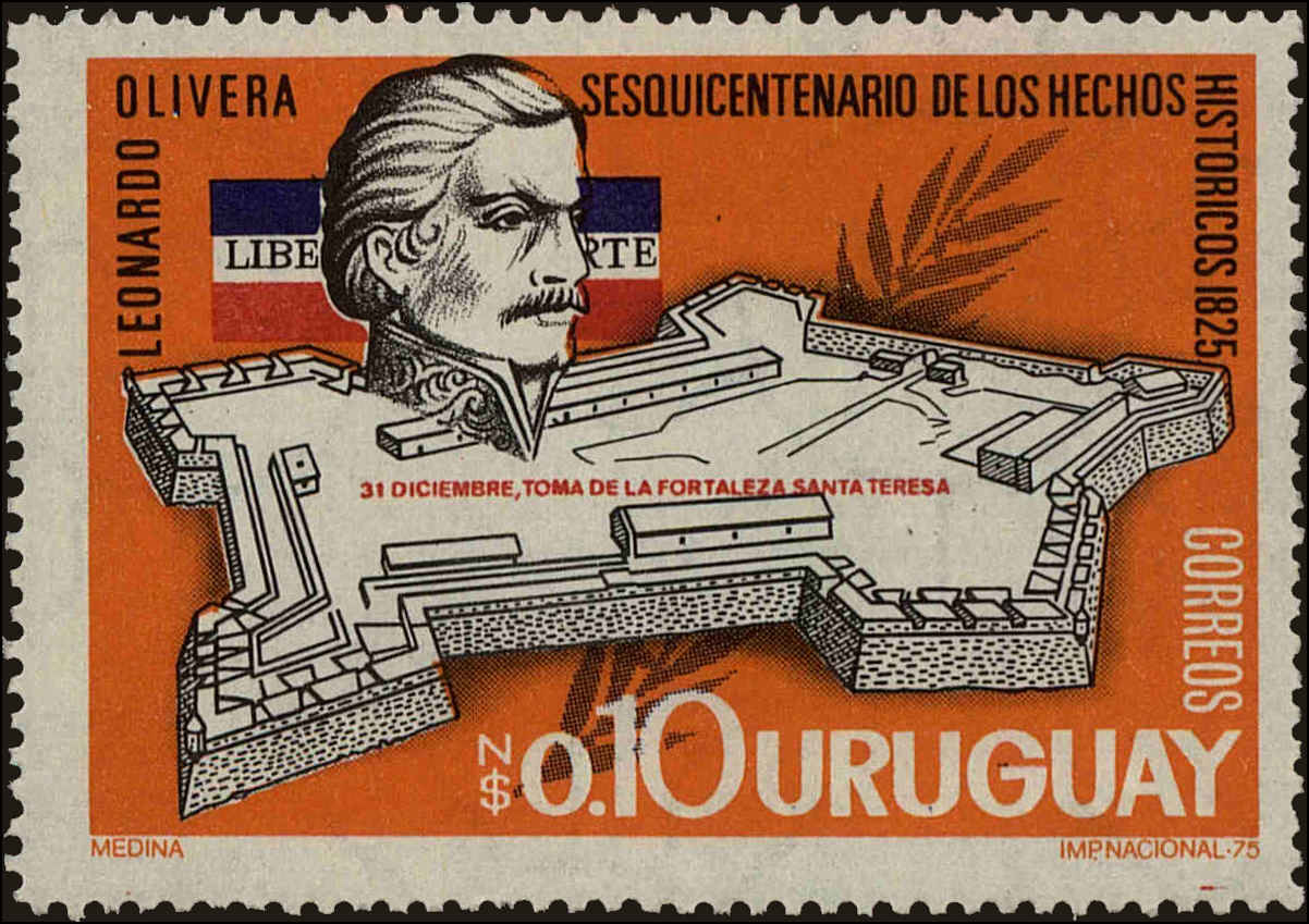 Front view of Uruguay 913 collectors stamp