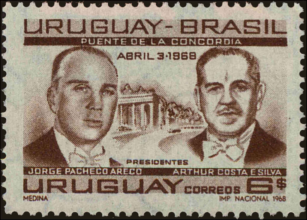 Front view of Uruguay 757 collectors stamp