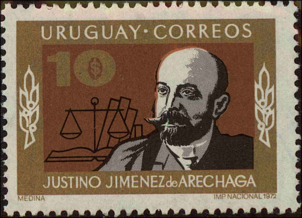 Front view of Uruguay 854 collectors stamp