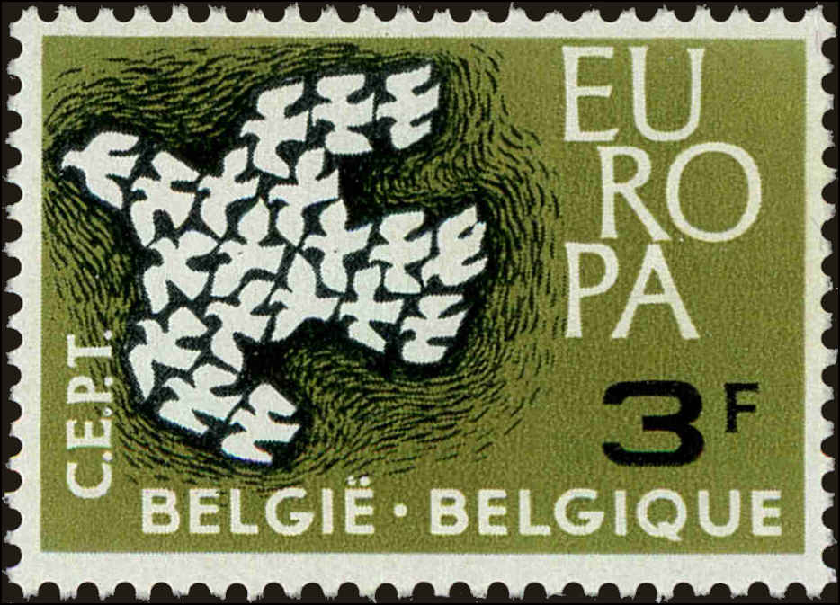 Front view of Belgium 572 collectors stamp