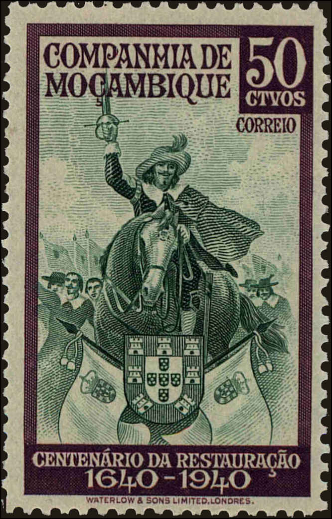 Front view of Mozambique Company 203 collectors stamp