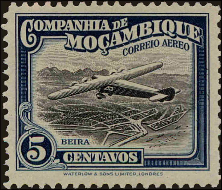 Front view of Mozambique Company C1 collectors stamp