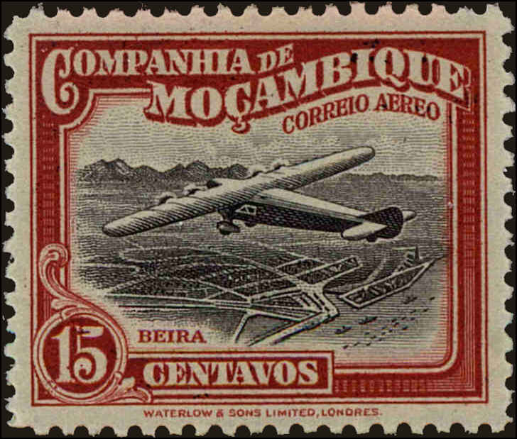 Front view of Mozambique Company C3 collectors stamp