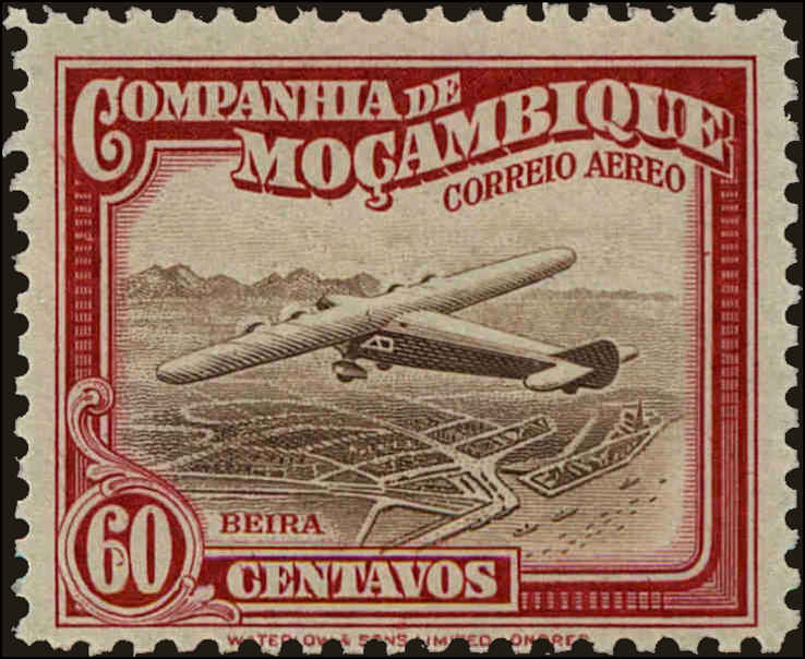 Front view of Mozambique Company C9 collectors stamp