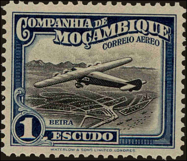 Front view of Mozambique Company C11 collectors stamp