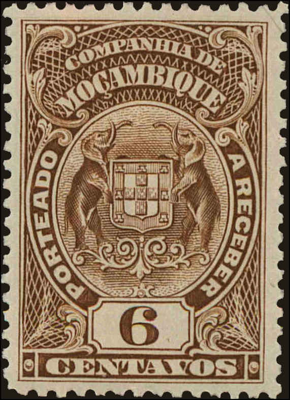 Front view of Mozambique Company J36a collectors stamp