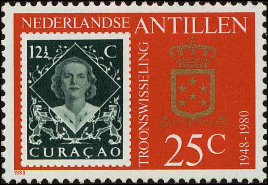 Front view of Netherlands Antilles 454 collectors stamp