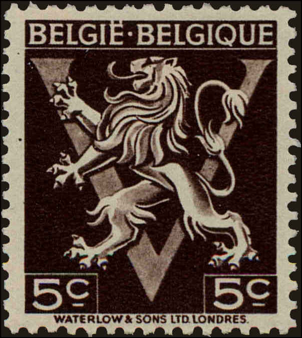 Front view of Belgium 338 collectors stamp