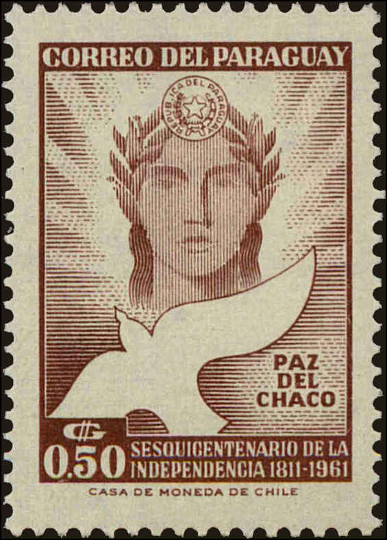 Front view of Paraguay 591 collectors stamp