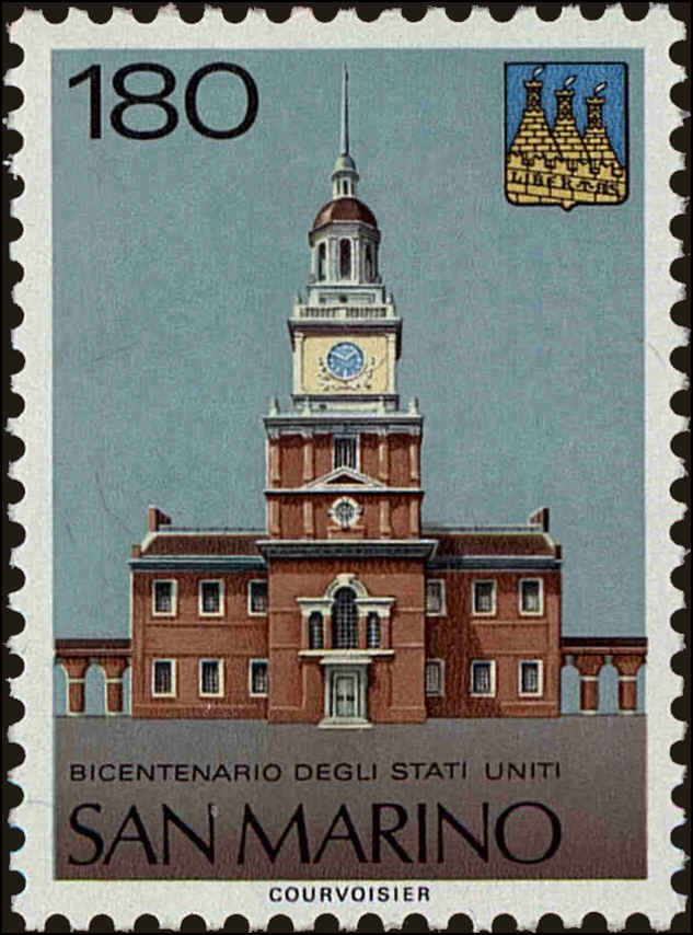 Front view of San Marino 887 collectors stamp