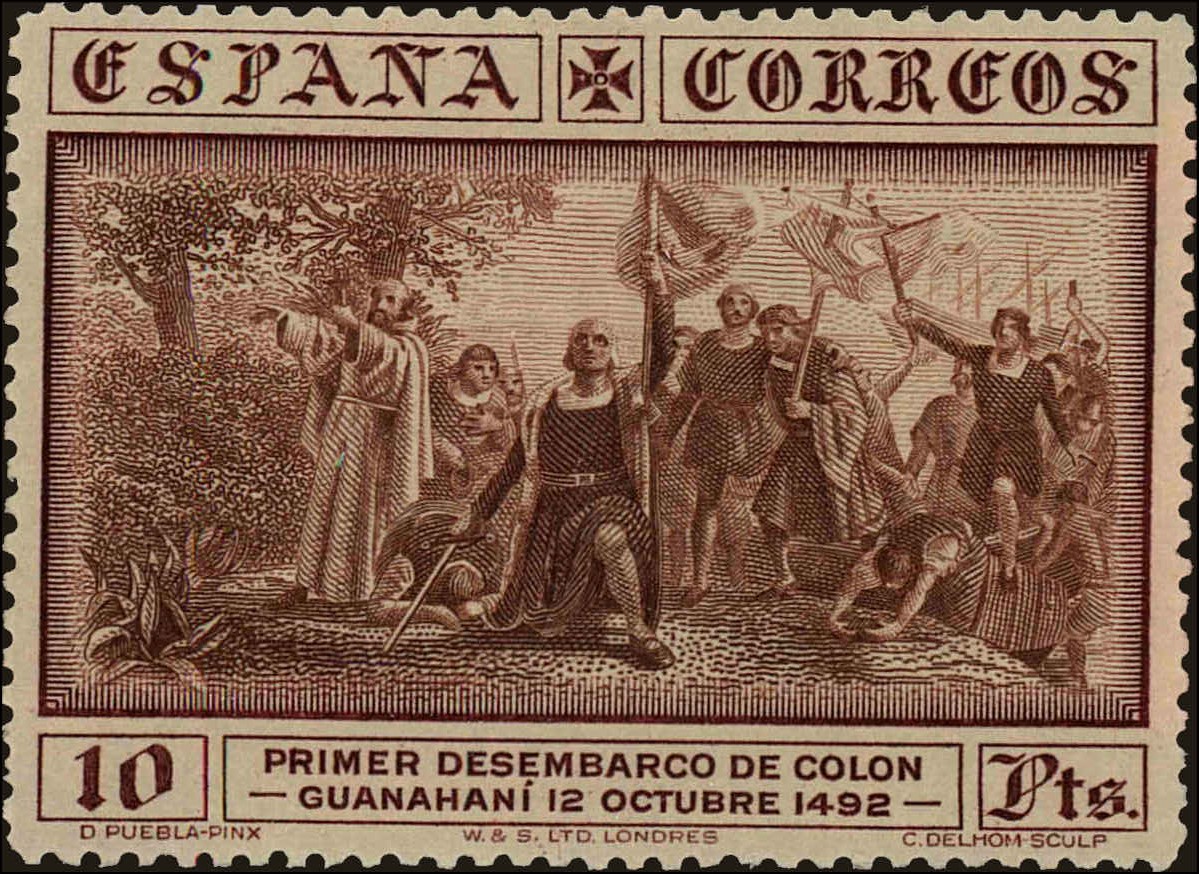 Front view of Spain 432 collectors stamp