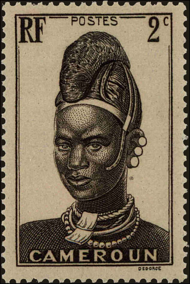Front view of Cameroun (French) 225 collectors stamp