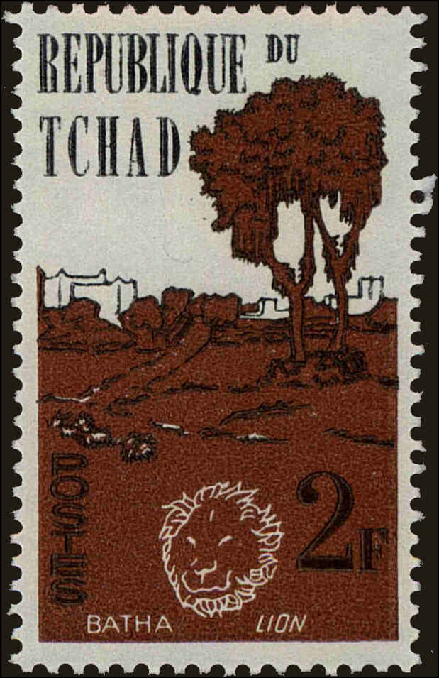 Front view of Chad 72 collectors stamp