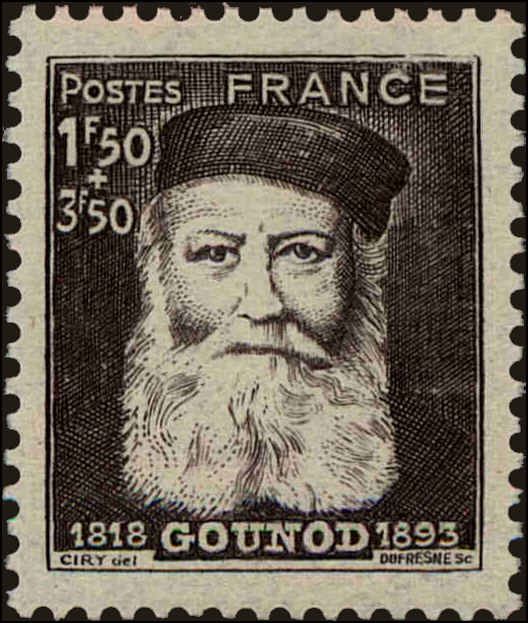 Front view of France B174 collectors stamp