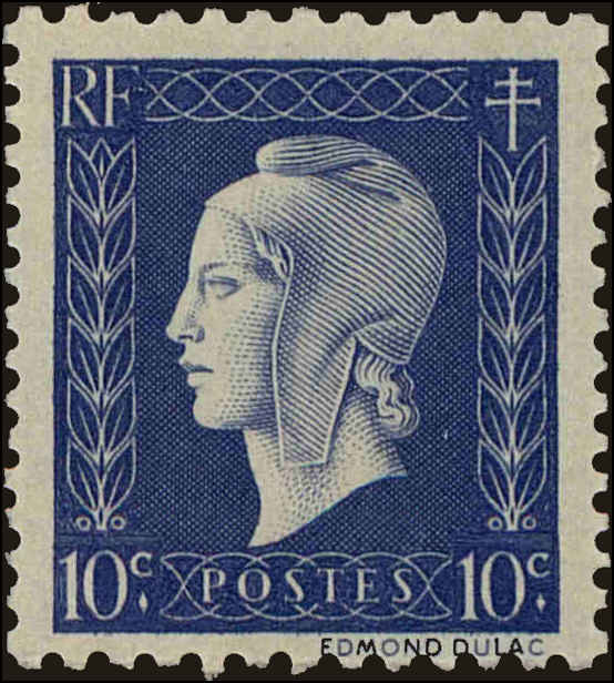 Front view of France 504 collectors stamp