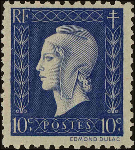 Front view of France 504 collectors stamp