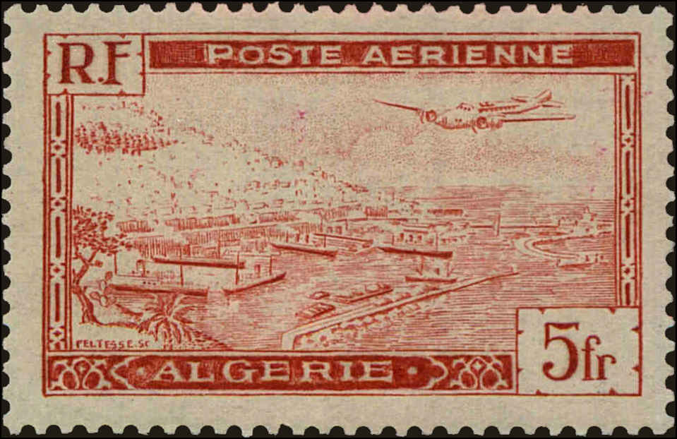 Front view of Algeria C1 collectors stamp