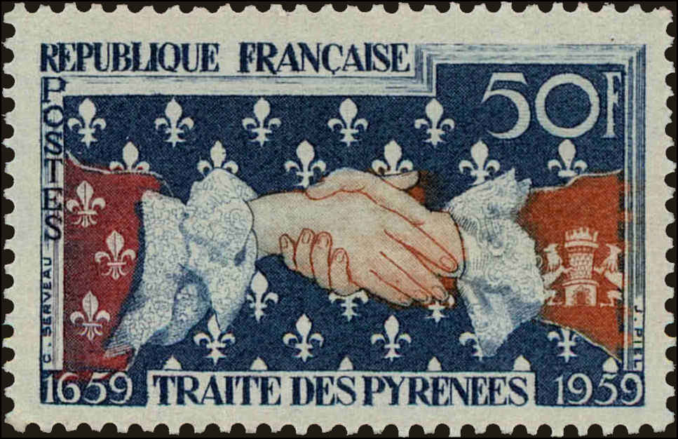 Front view of France 932 collectors stamp