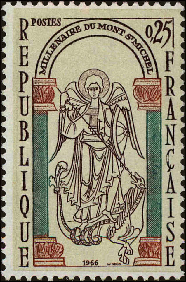 Front view of France 1156 collectors stamp