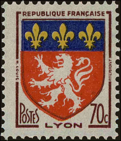 Front view of France 897 collectors stamp